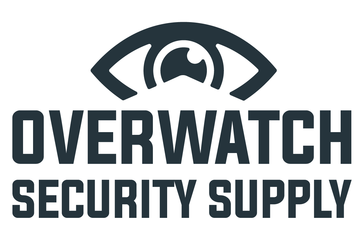 Logo for Overwatch Security Supply featuring an eye above the company name.