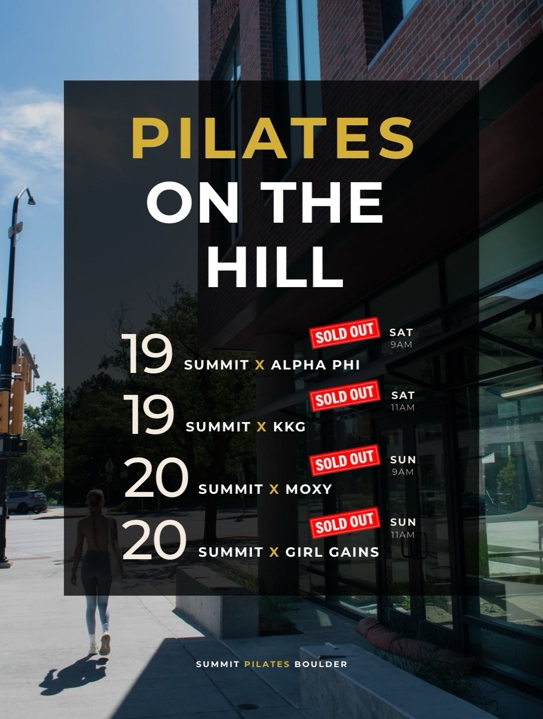 We are so excited for a full weekend on The Hill with you all! Every class is officially sold out! See you soon ✨⛰️