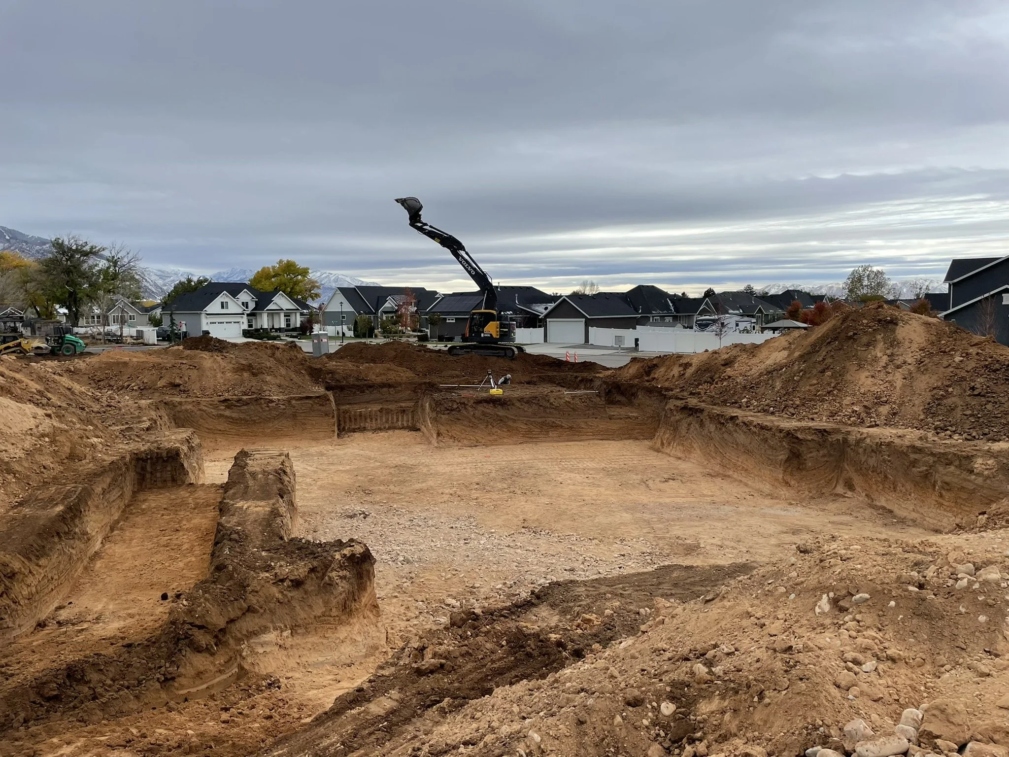 Excavation for a home foundation