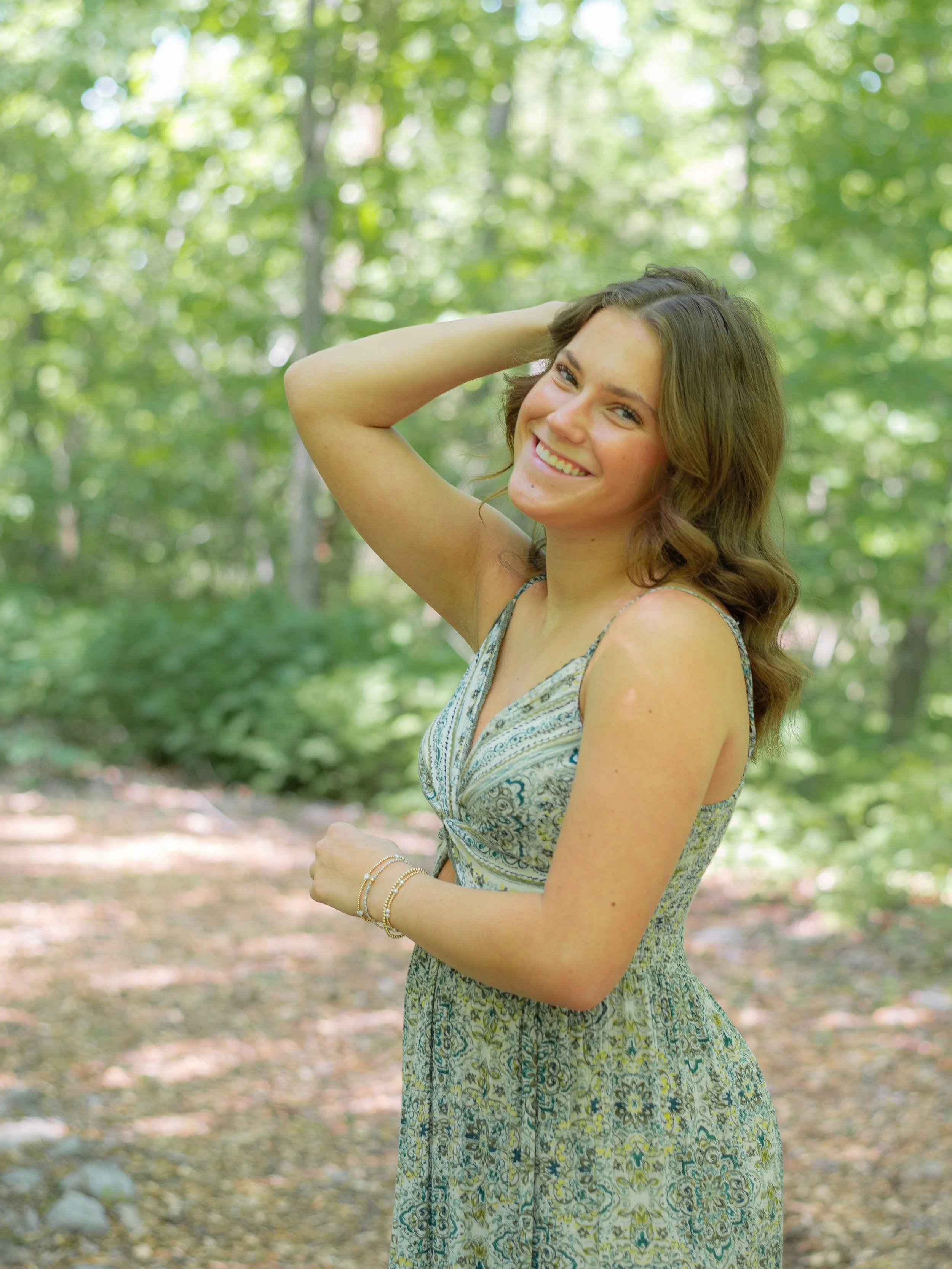 Brown haired girl in the woods