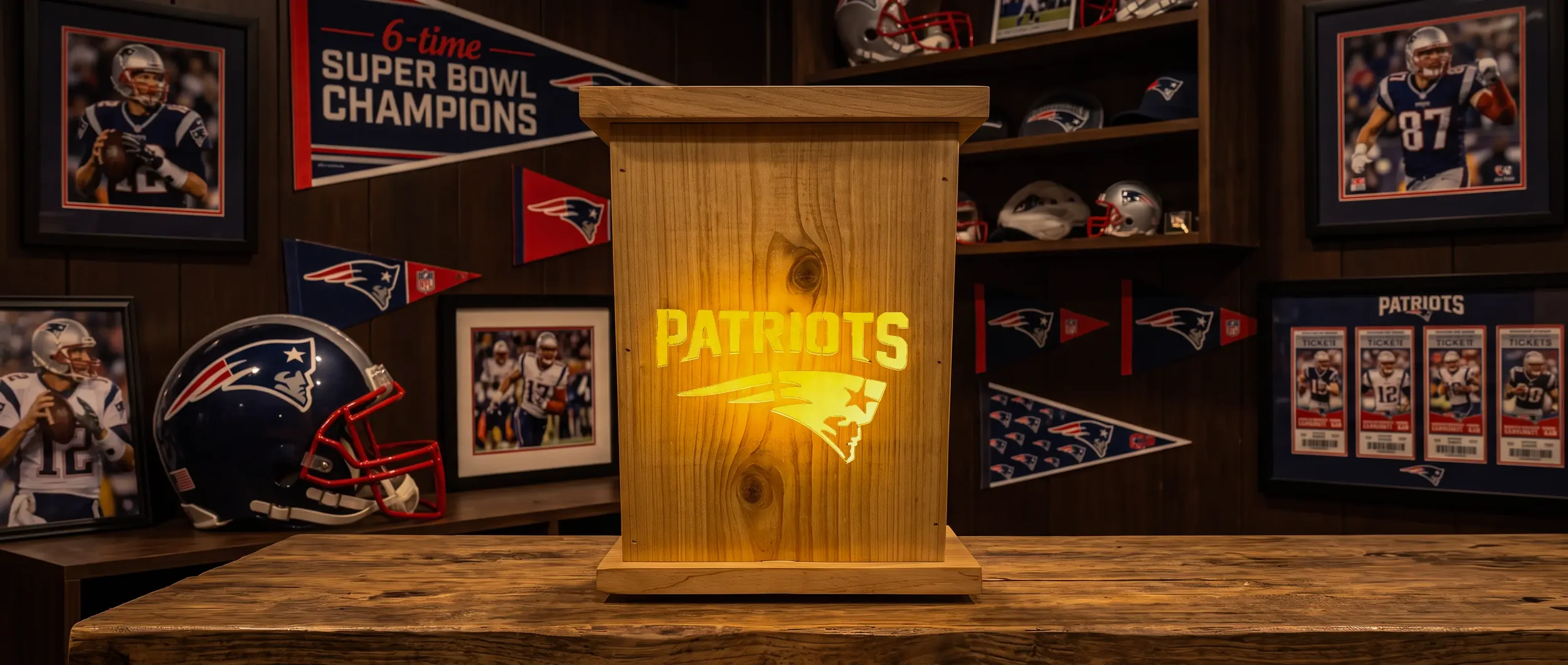 New England Patriots Solar Luminary