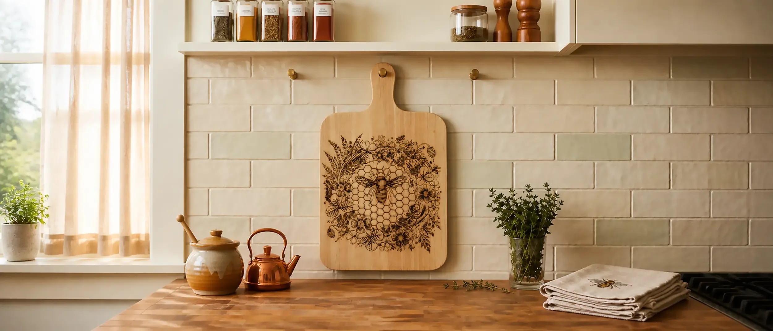 Honey Comb Wreath Cutting Board