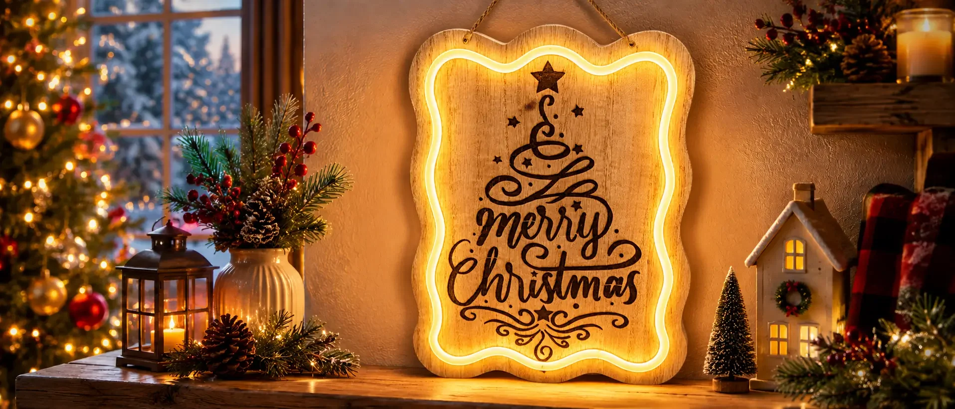 Merry Christmas Lighted Sign