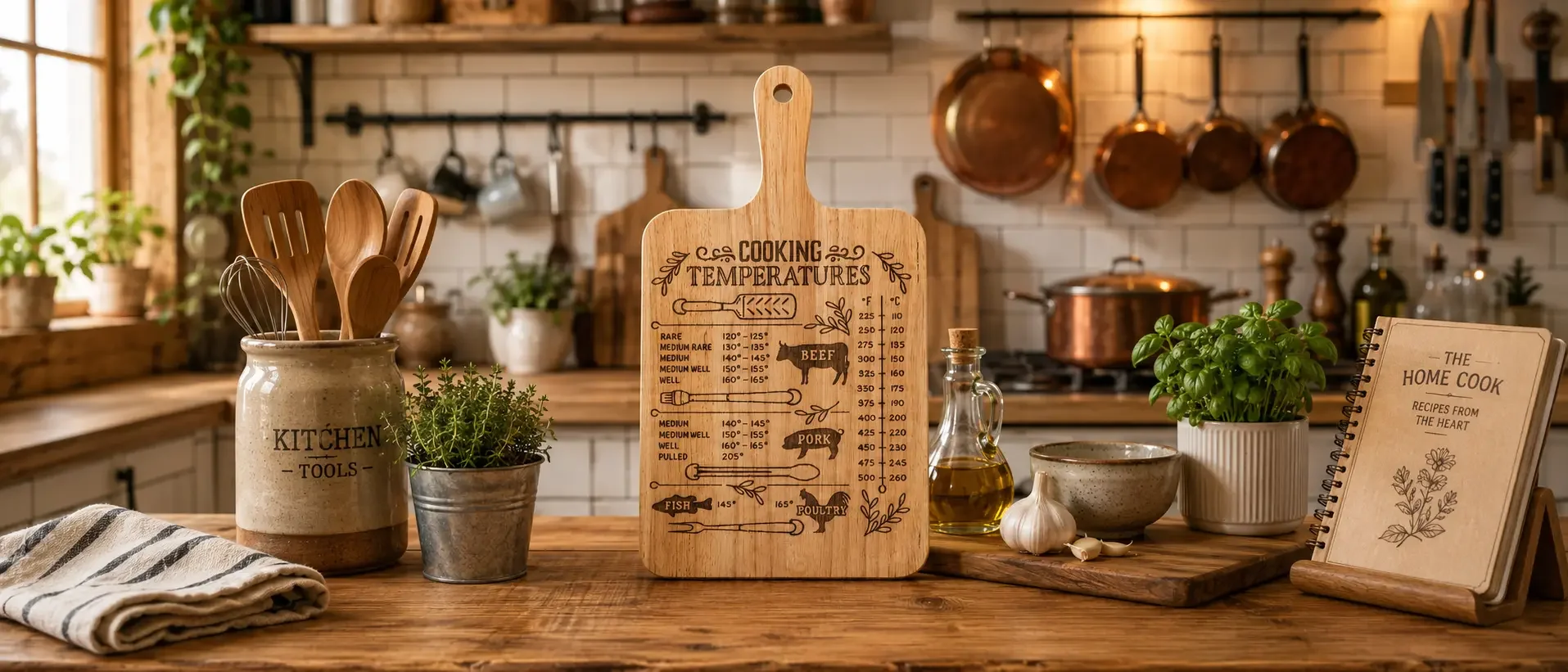 Cooking Temps Cutting Board