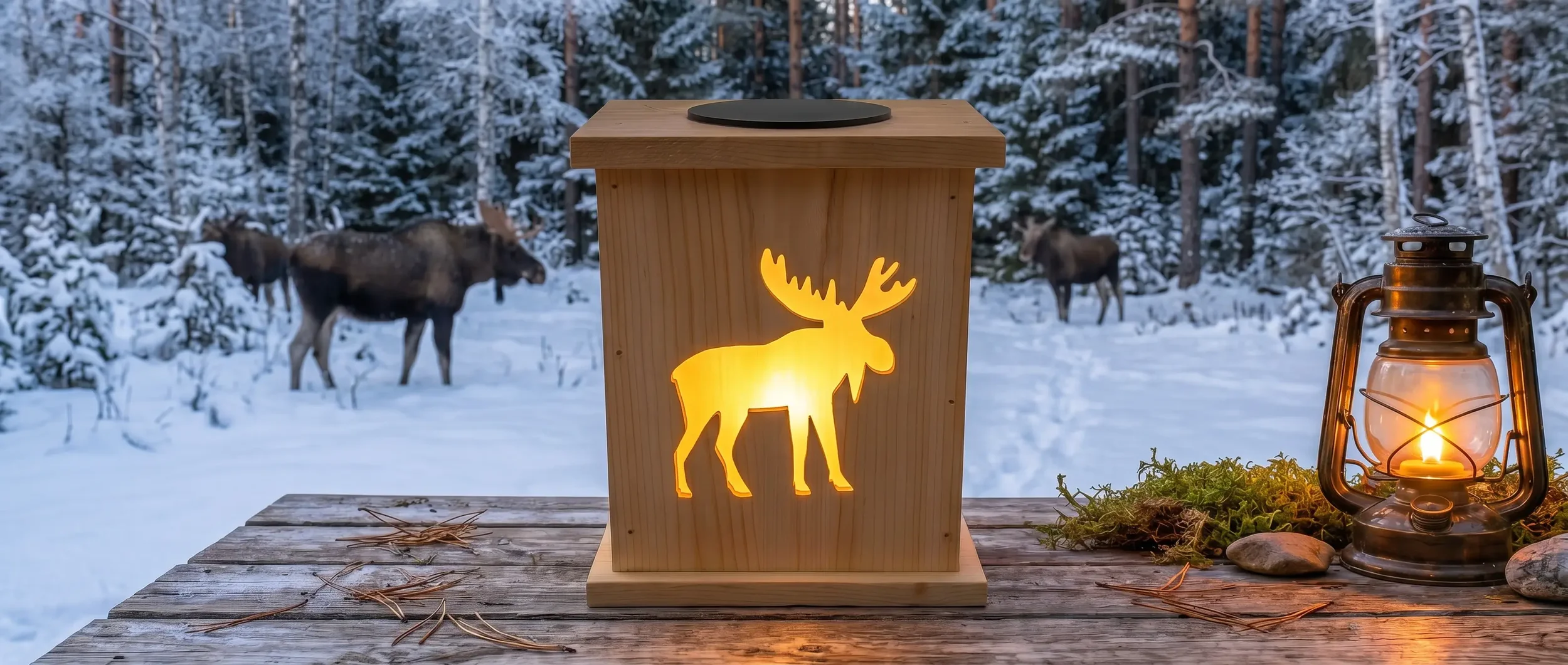 Moose Silhouette Solar Luminary