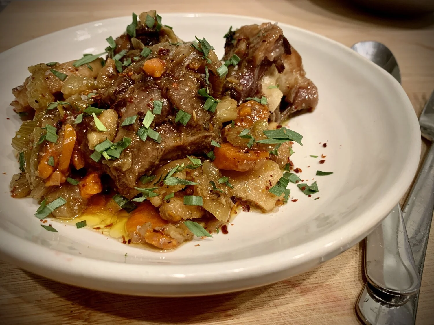 Caraway &amp; Tarragon Oxtail with Parsnips, Fennel, and Carrots