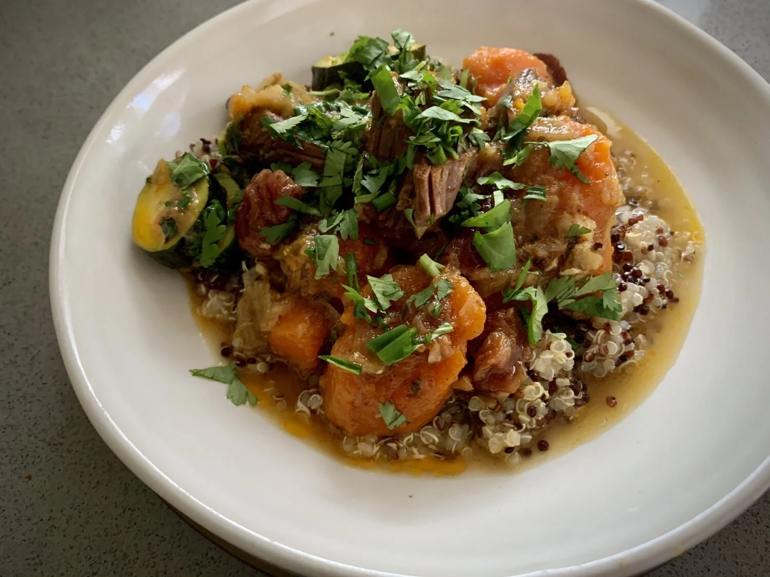Sour Cherry Lamb Tagine with Almonds &amp; Herbs