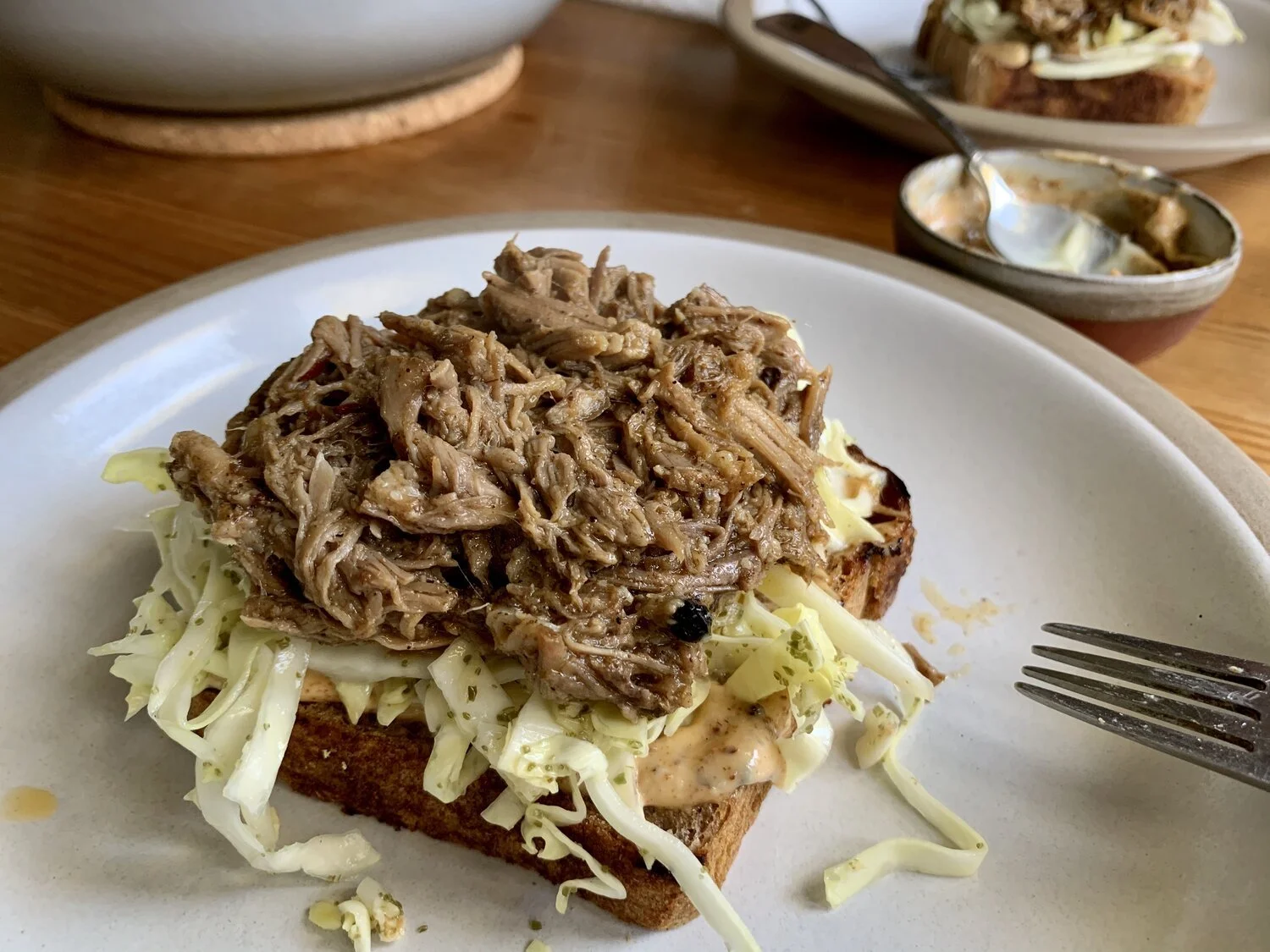 Open-Faced Pork Adobo Sandwich with Wild Kelp Slaw
