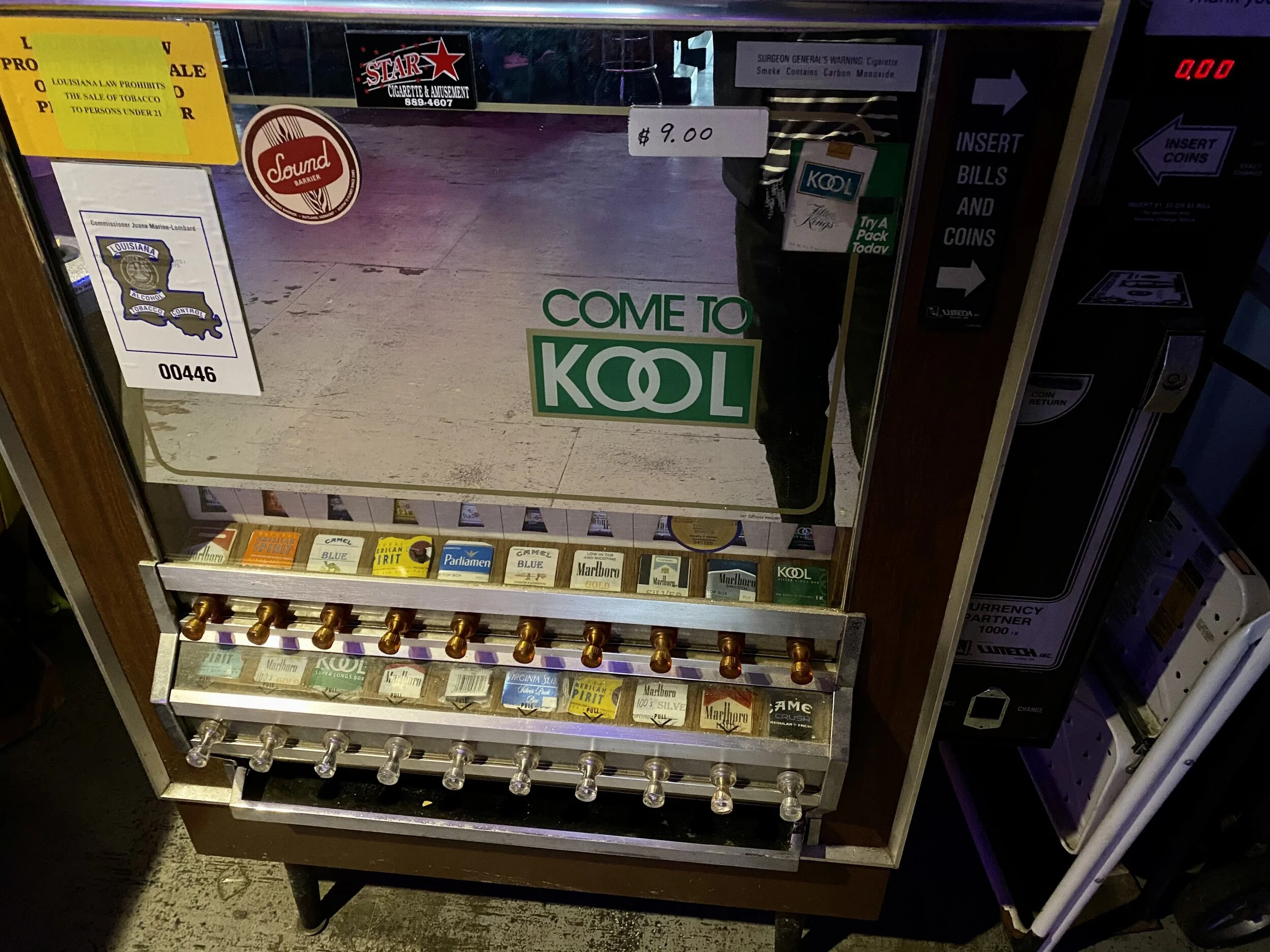 The one consolation…still those old school cigarette machines at Friendly Bar.