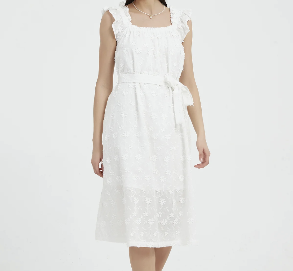 Juliet Cotton Floral Embroidered Dress