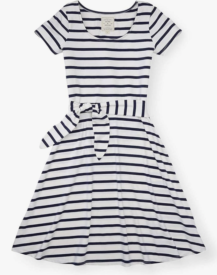 Short Sleeve Tie-Front Knit Dress