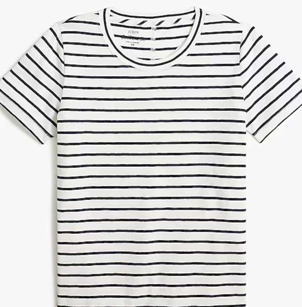 Striped Girlfriend Crewneck Tee