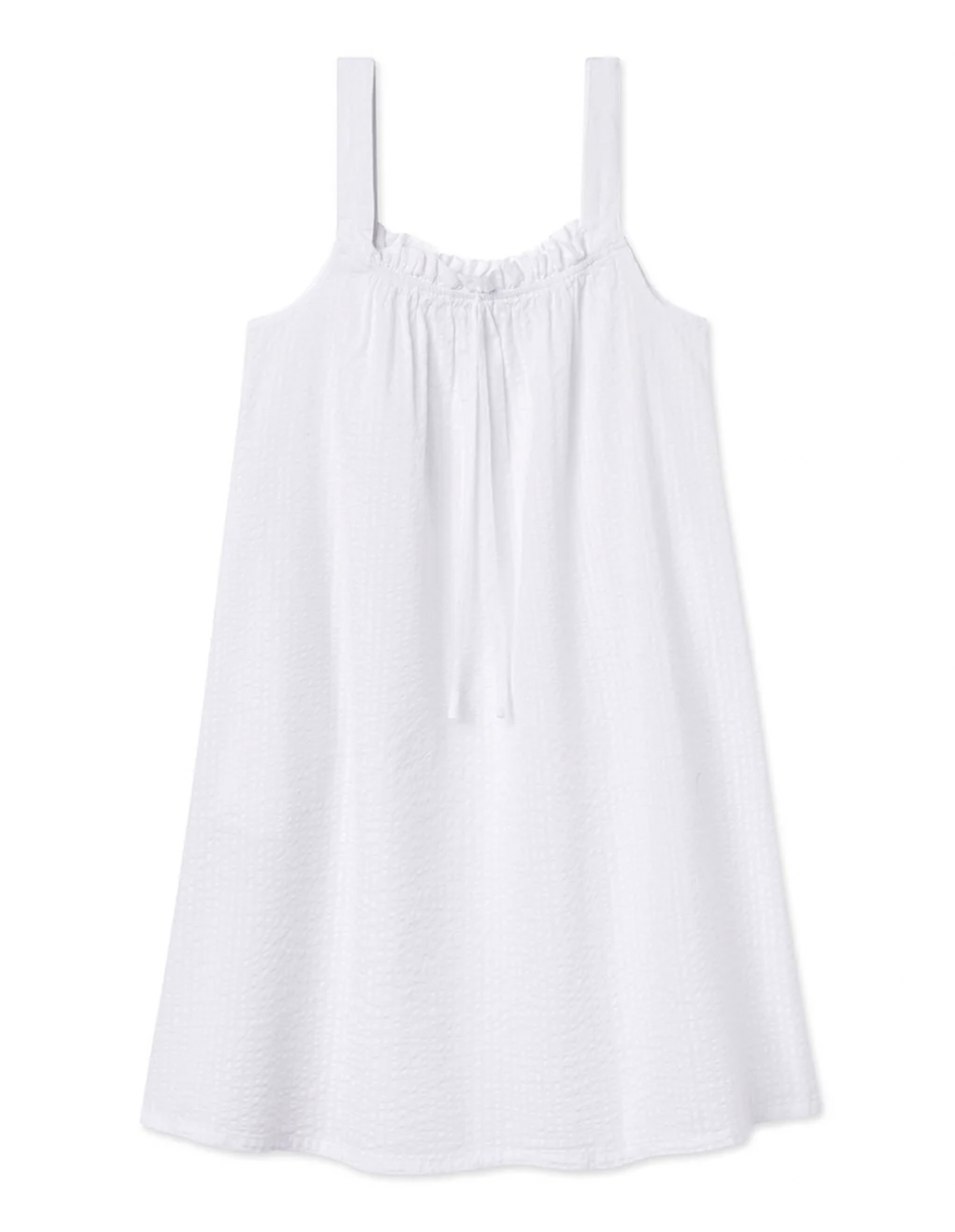 Alice Nightgown in White Seersucker