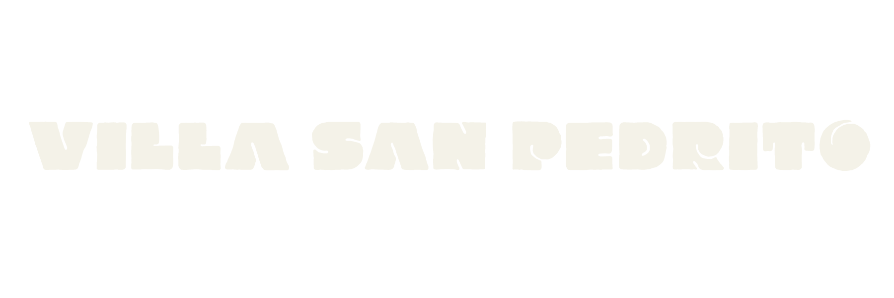 Logo of the television show 'Vila San Pedro' with bold stylized text in black and white.