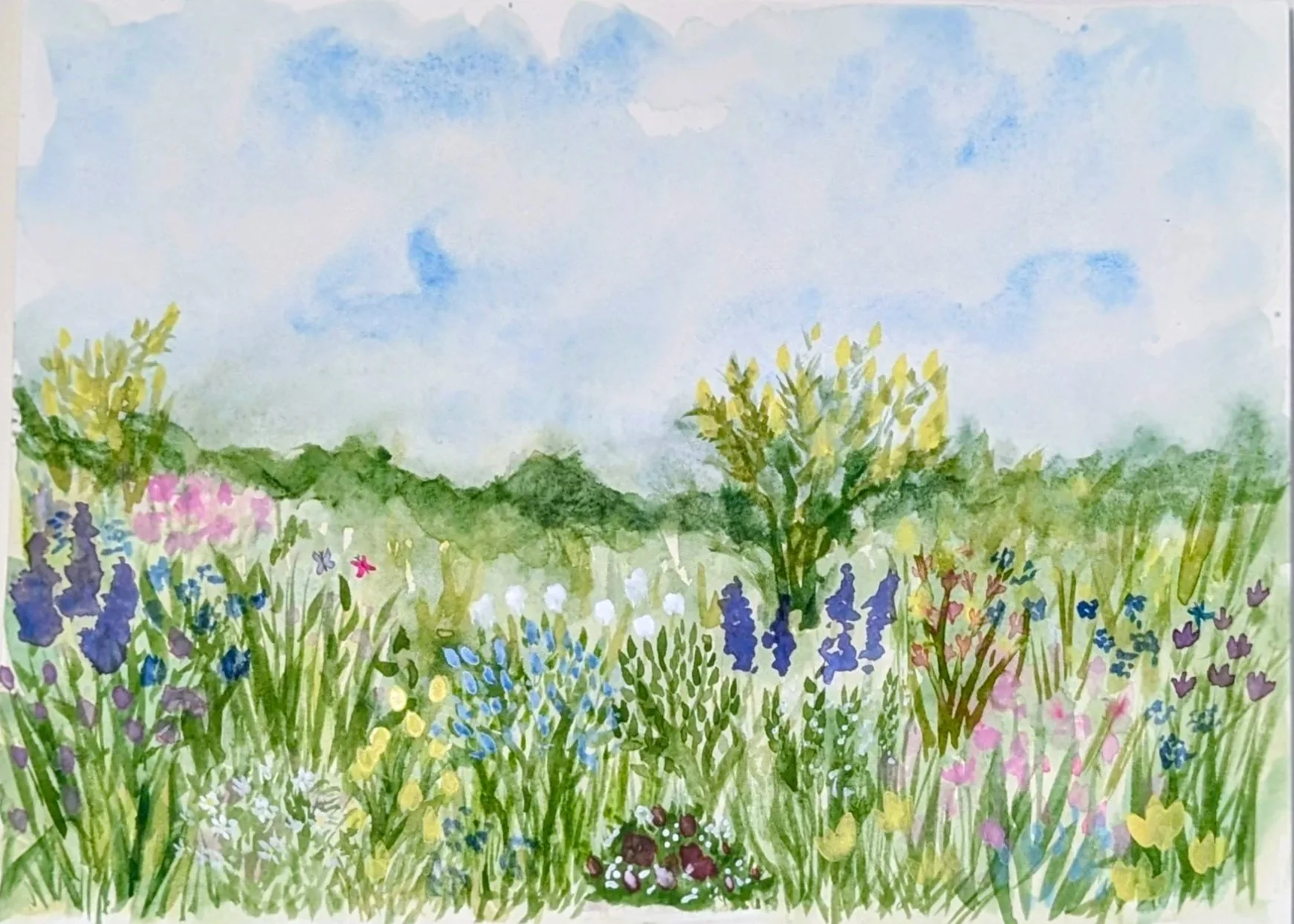 Field of dreams #2 , 9x12, Watercolor, 2026, Available $ 150