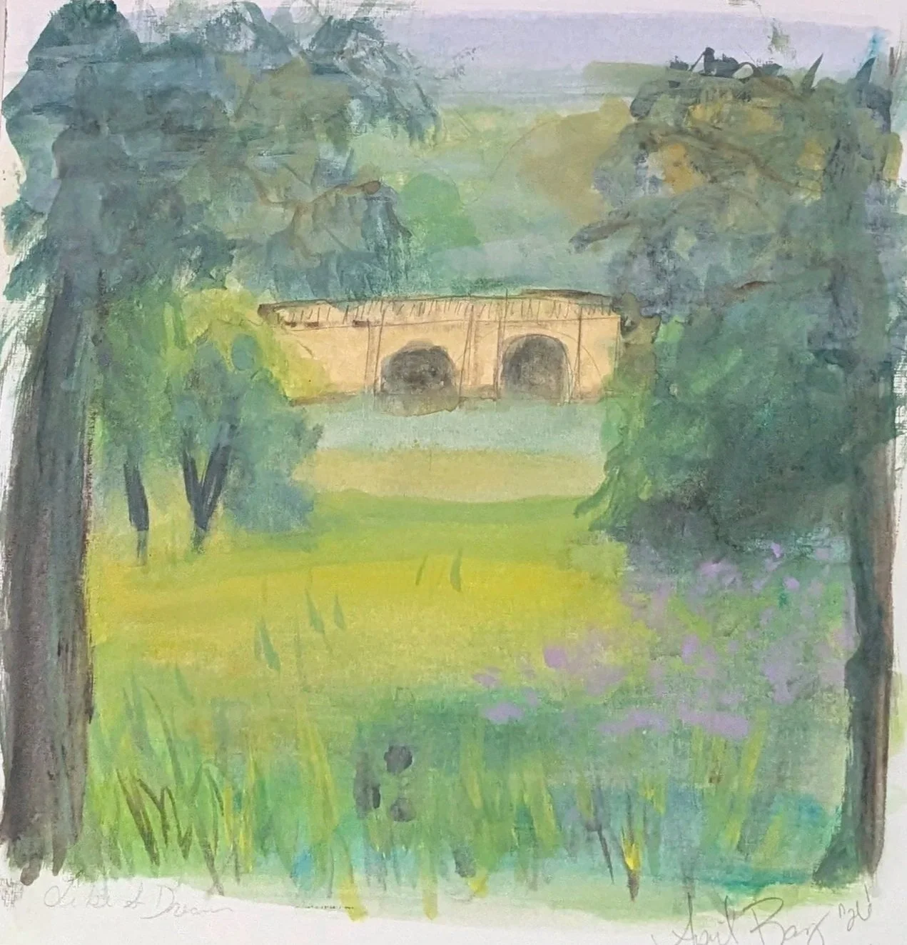 "Like a Dream," 12x12, Gouache, 2026 Available, $200