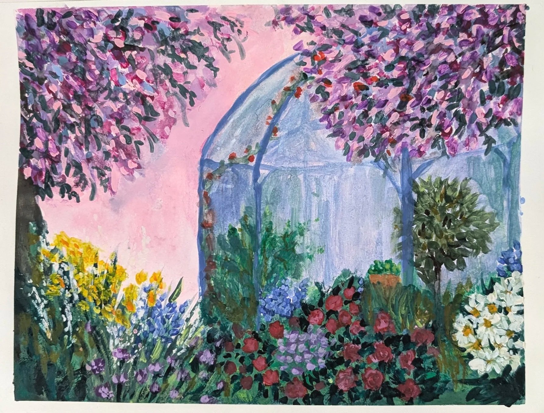 Enchanted Greenhouse, Watercolor, 9x12, 2026 Available, $150 