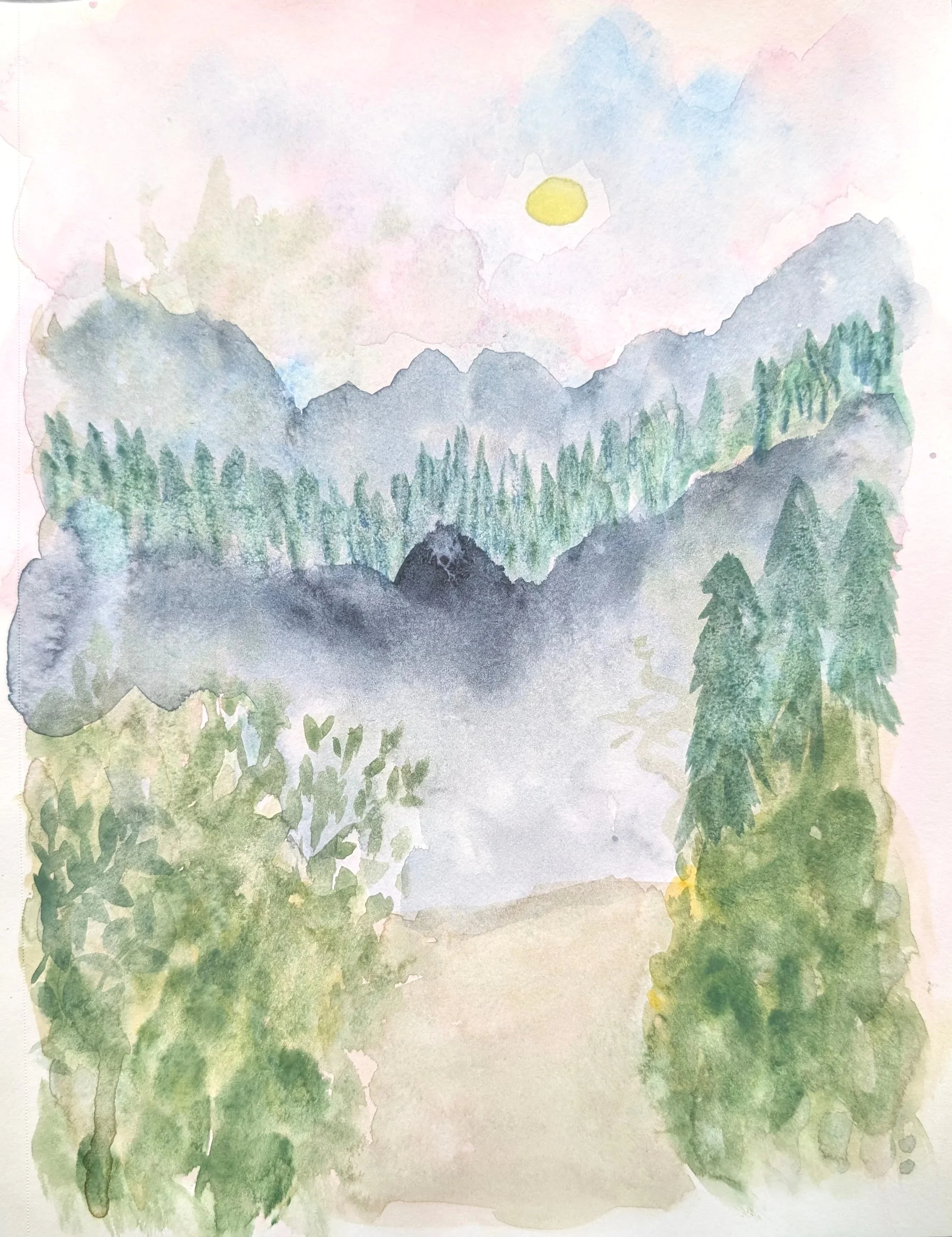 Enchanted Mountains #2 ,9x12, Watercolor, 2026, Available $ 150