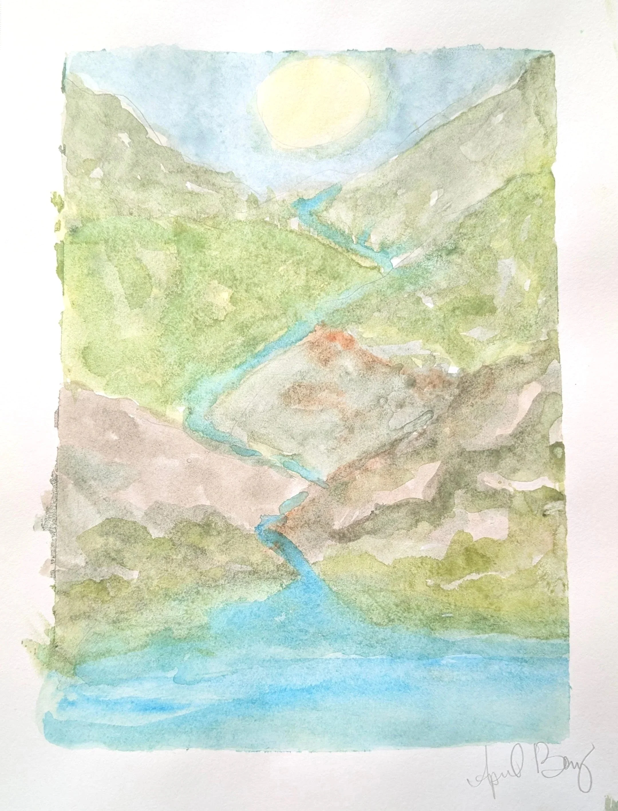 Enchanted Mountains #1,  9x12, Watercolor, 2026, Available $ 150