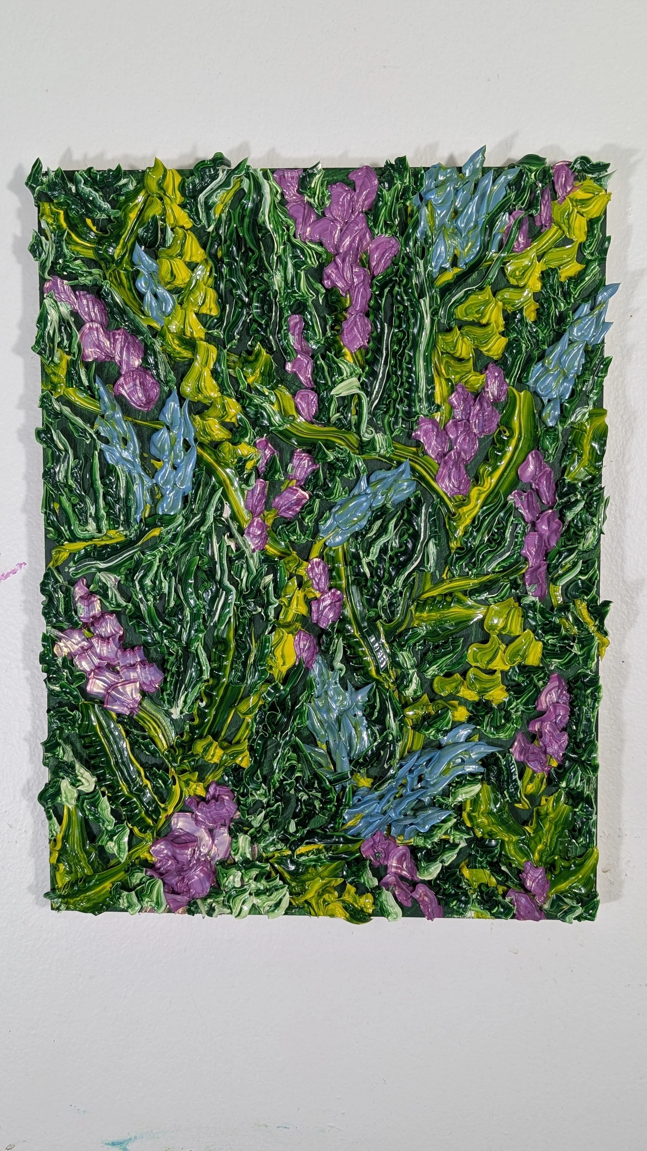 Find me Here,Heavy Texture Acrylic on wood 16 x 12, 2026