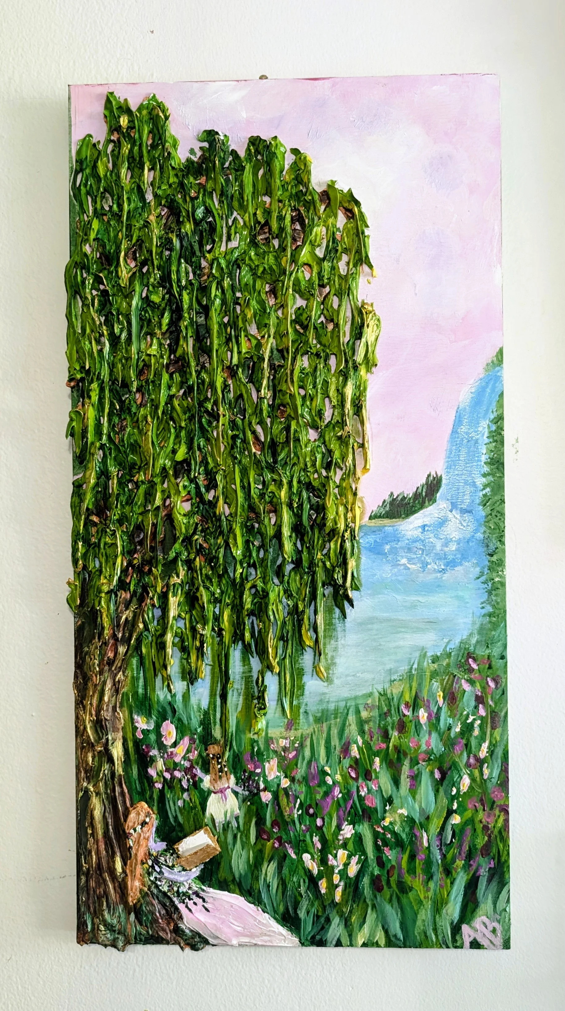 Freeze Time, Heavy Texture Acrylic on Wood, 24x12, 2025 