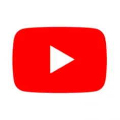 Red YouTube logo with a white play button in the center