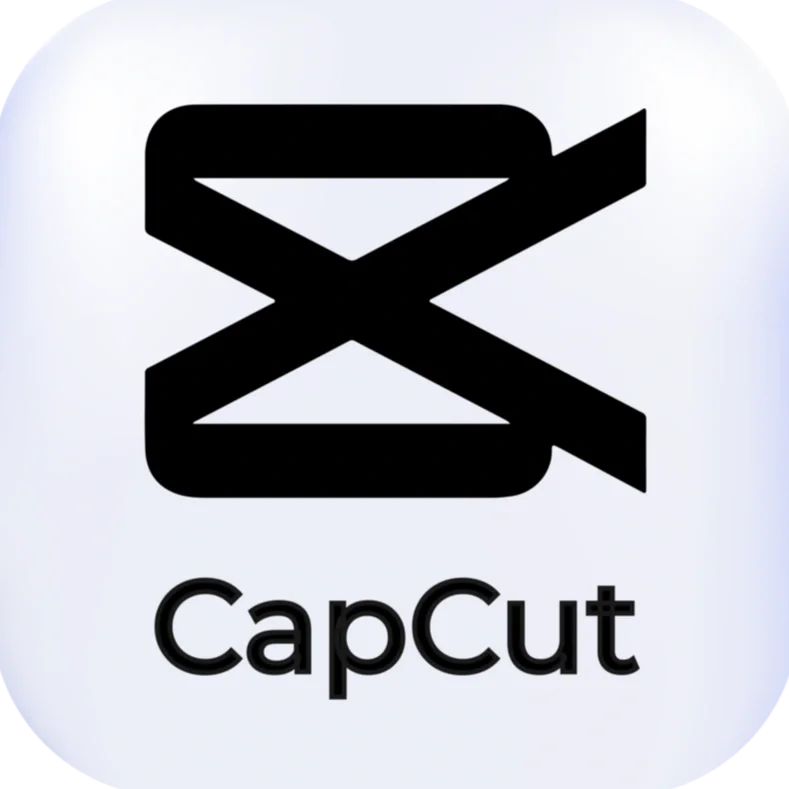 Logo of CapCut, a video editing app, featuring a stylized black scissors icon and the word "CapCut" underneath.