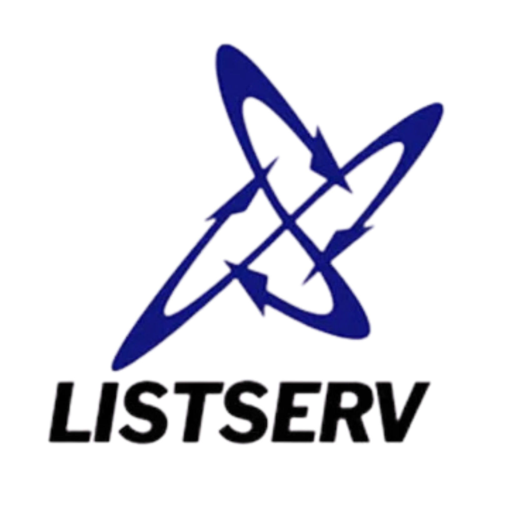 A logo featuring a stylized representation of a person in a bathtub with bubbles, accompanied by the word "LISTSERV" in bold black letters.