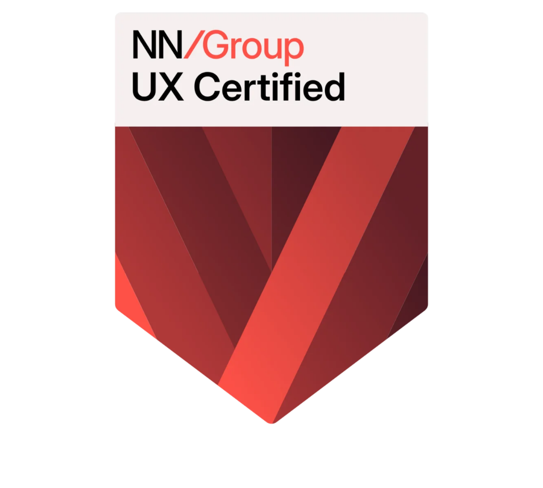 Certificate with NN Group logo and text indicating UX Certification