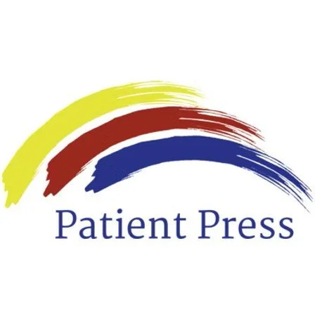 Patient Press logo with yellow, red, and blue brush strokes above the text.