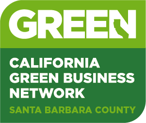 Green sign for California Green Business Network in Santa Barbara County