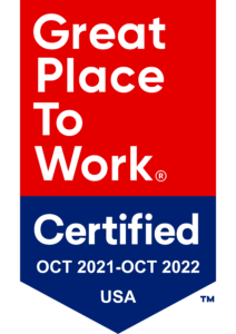 Great Place to Work Certified badge for October 2021 to October 2022 in the USA.