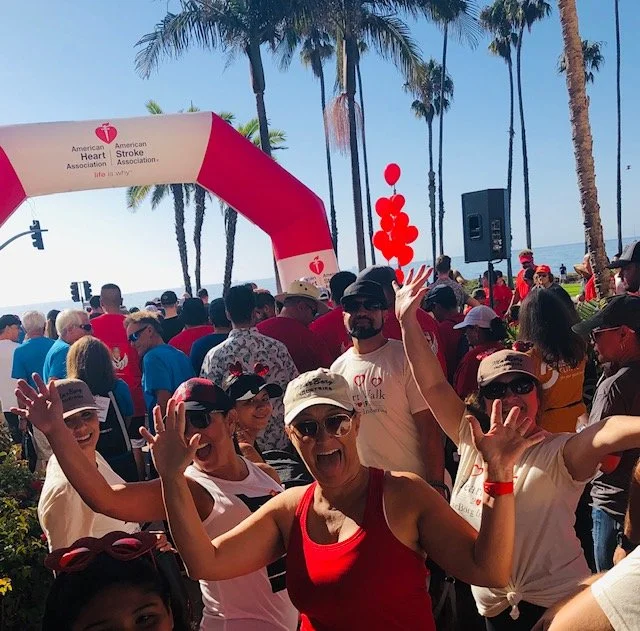 MarBorg employees participating in an American Heart Association  event along the Santa Barbara waterfront.