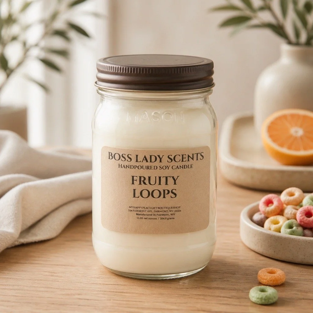 Fruity Loops Soy Candle ~ Large Mason Jar~
