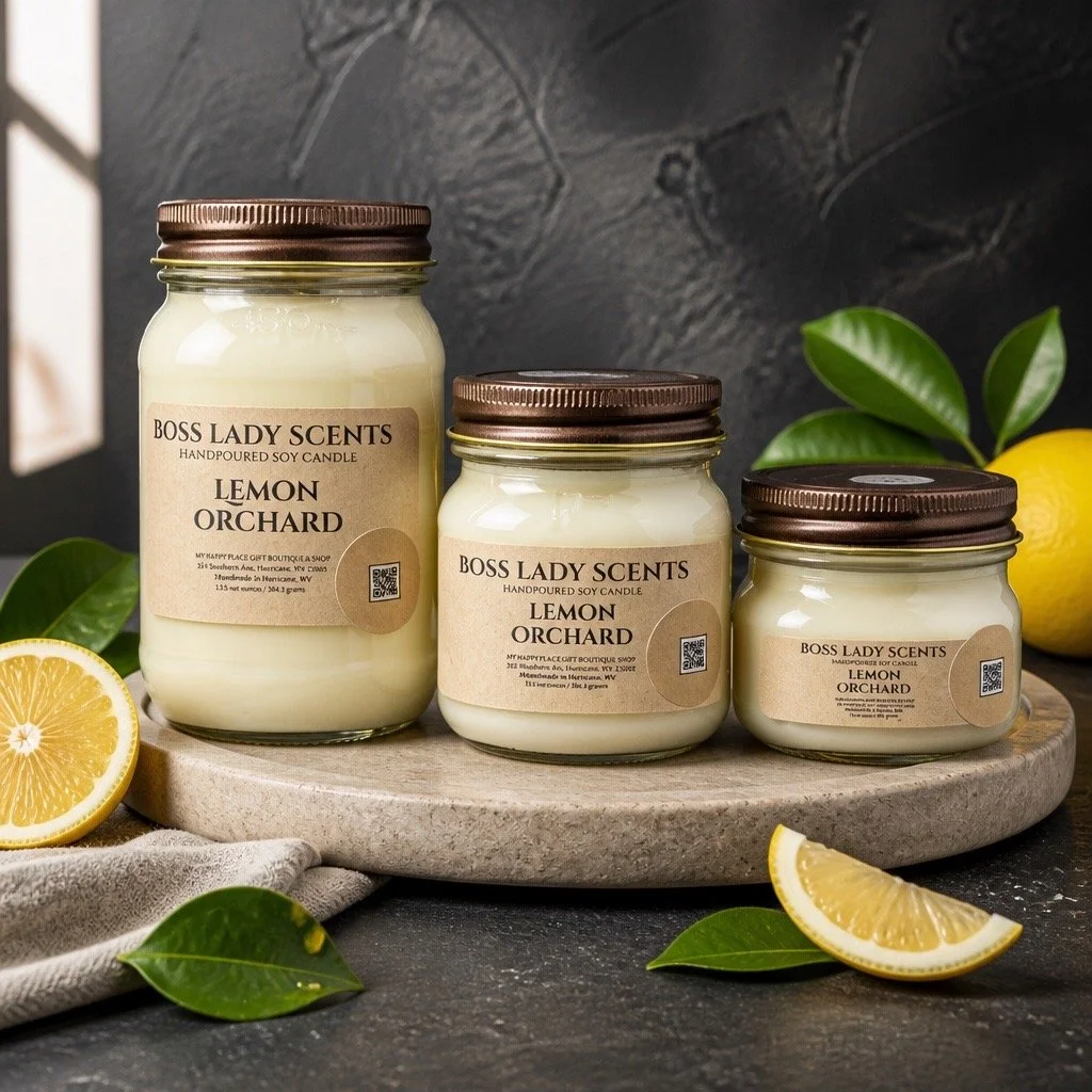 Lemon Orchard Soy Candle ~ Large Mason Jar ~