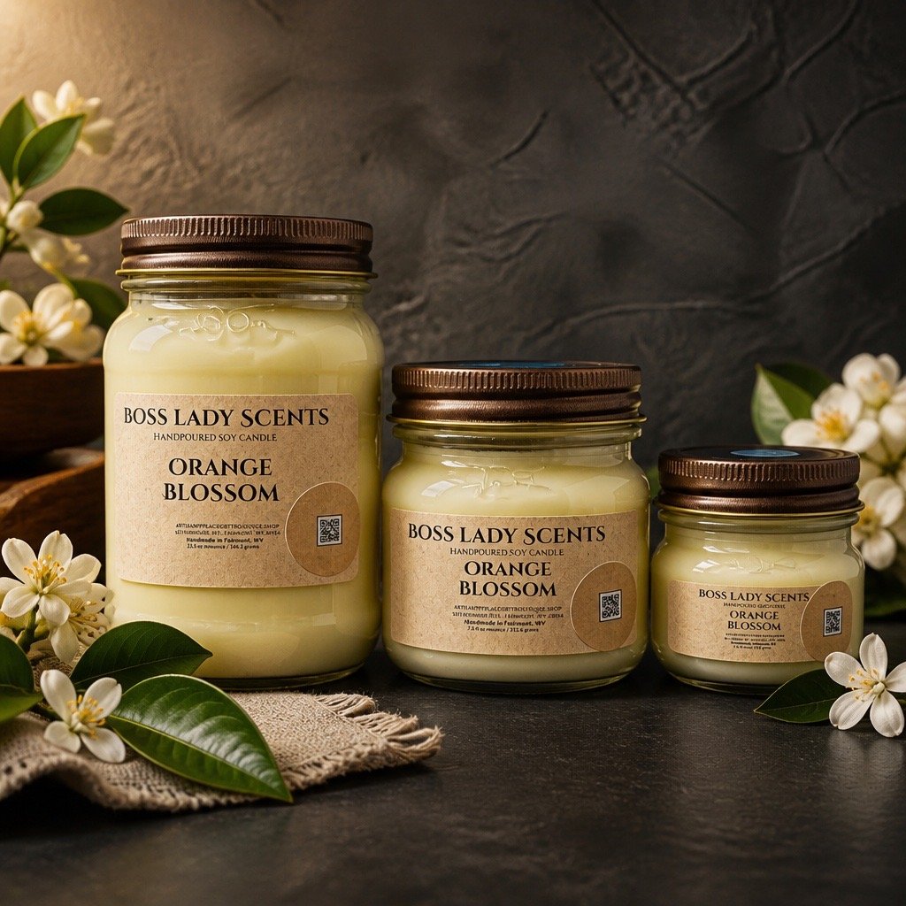 Orange Blossom Soy Candle ~Medium Mason Jar~