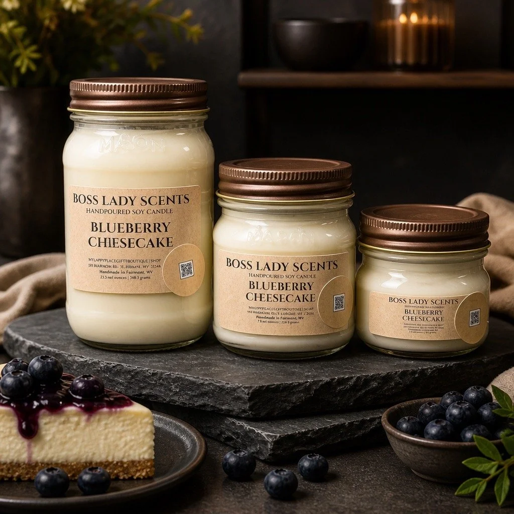 Blueberry Cheesecake Candle ~Small Mason Jar ~
