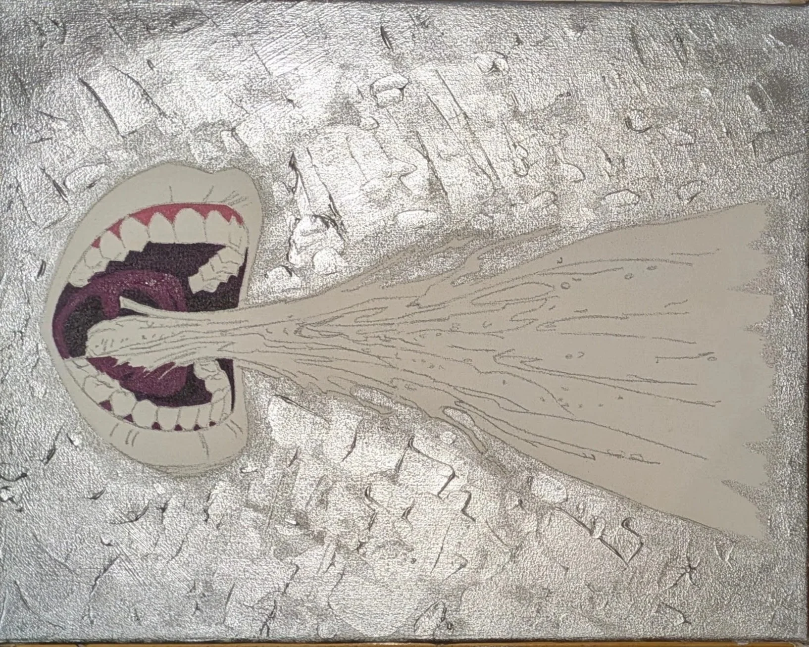 The mouth is in. The streams are still waiting. Something about to happen.