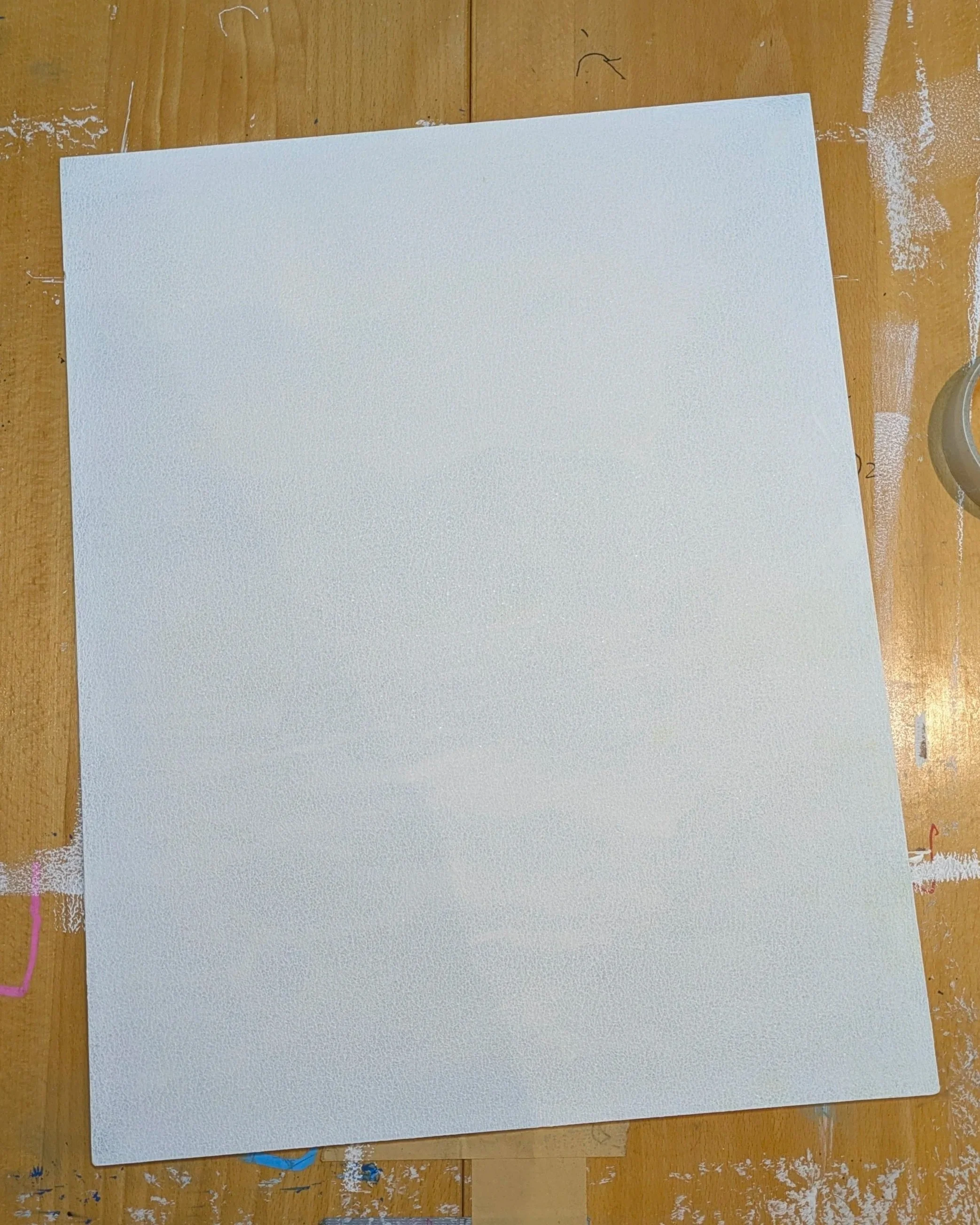 Gessoed over. Three coats and the river's gone. A blank screen waiting to become the things that harms us.