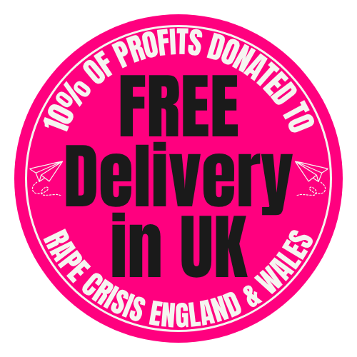 Round sticker saying Free Delivery in UK