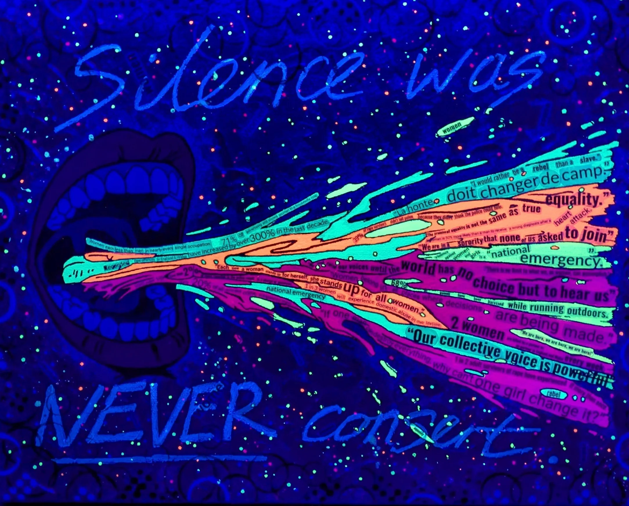 The finishing touch, a hidden message applied with UV ink, only visible under a blacklight