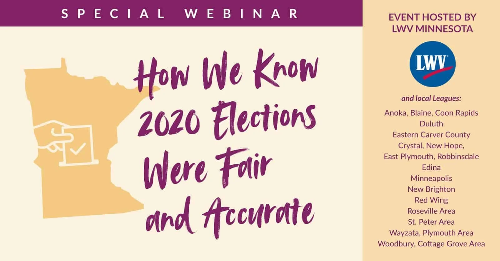 LWV MN Event: How we Know 2020 Elections were Fair and Accurate