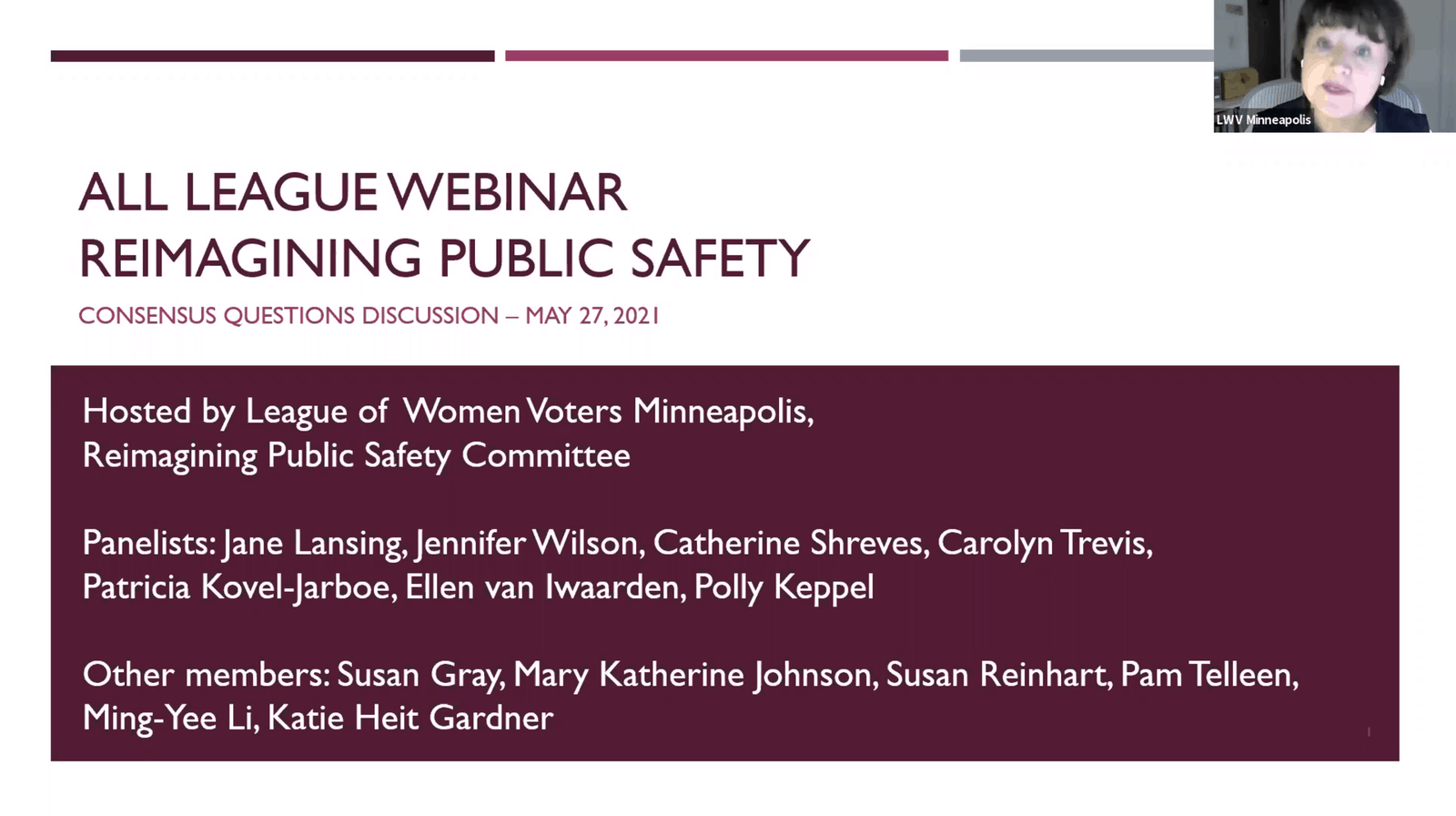 Reimagining Public Safety Position Discussion Webinar