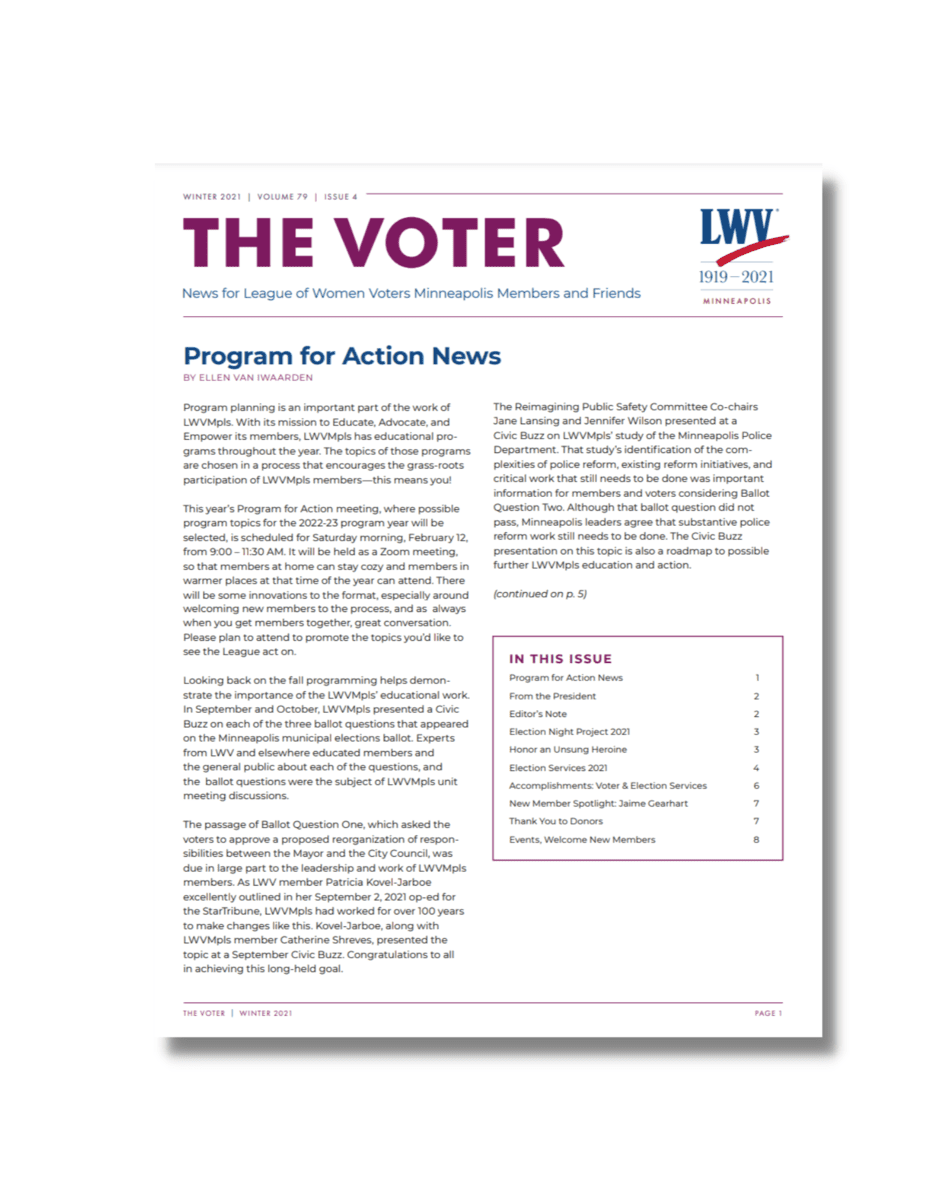 The Voter - Winter 2021-22 Issue