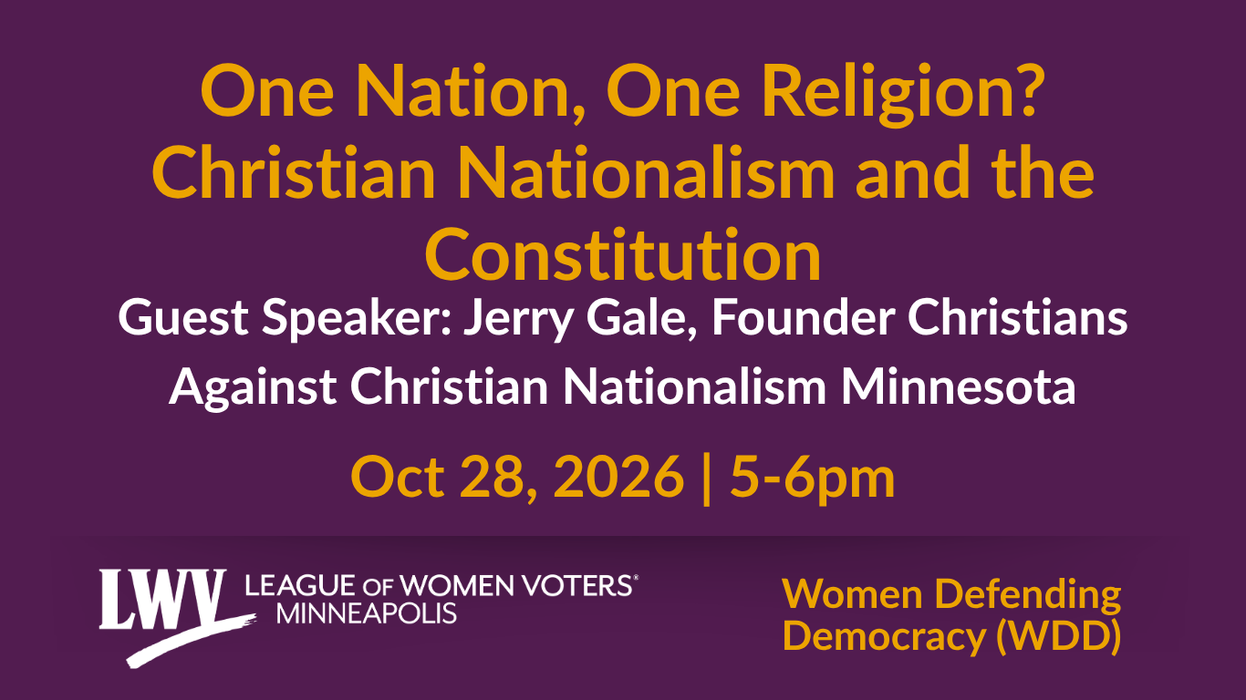 One Nation, One Religion? Christian Nationalism and the Constitution. October 28, 2026