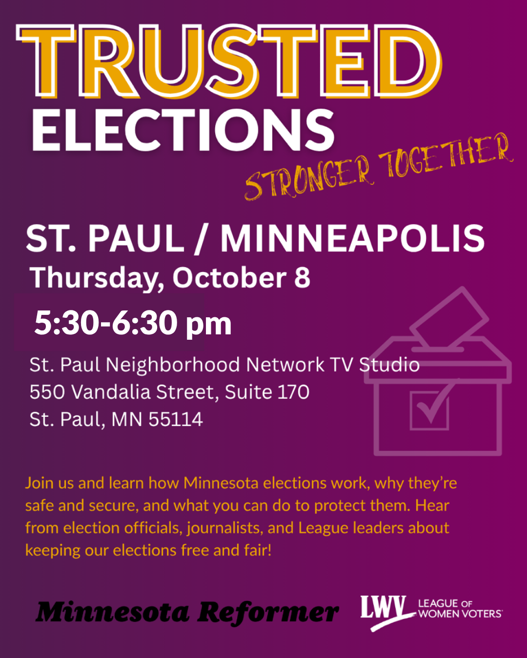 Trusted Elections – Stronger Together