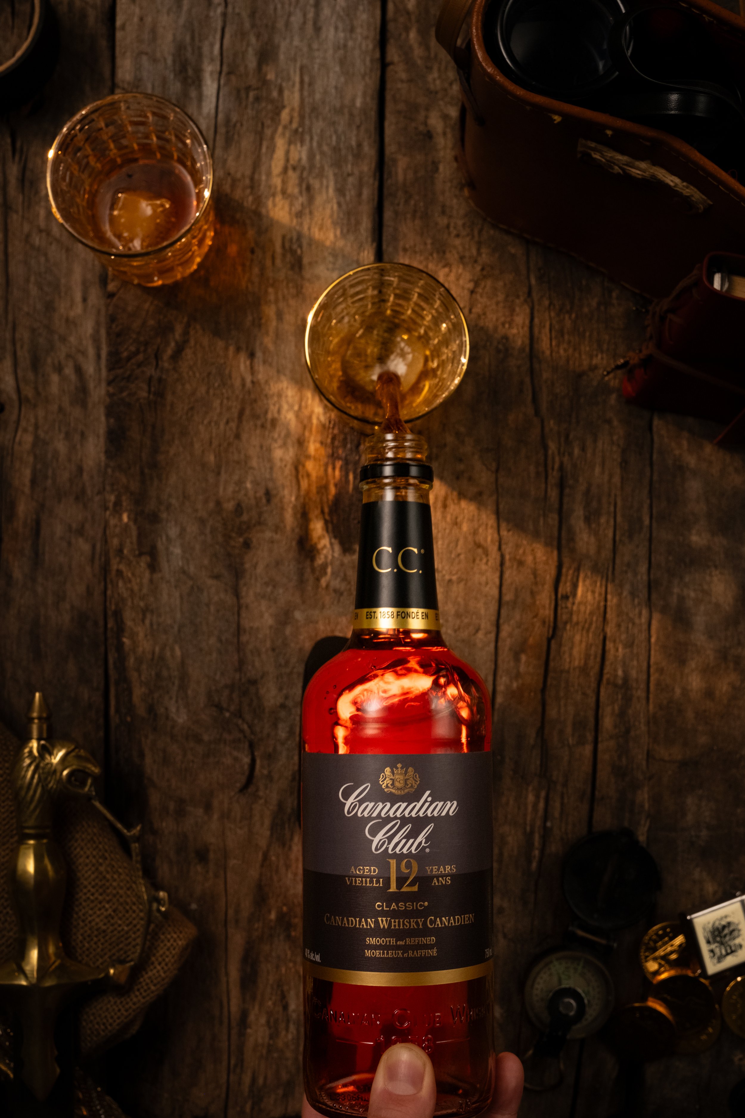 Food and Beverage Studio Photography | Whiskey Bottle and Cocktail Branding