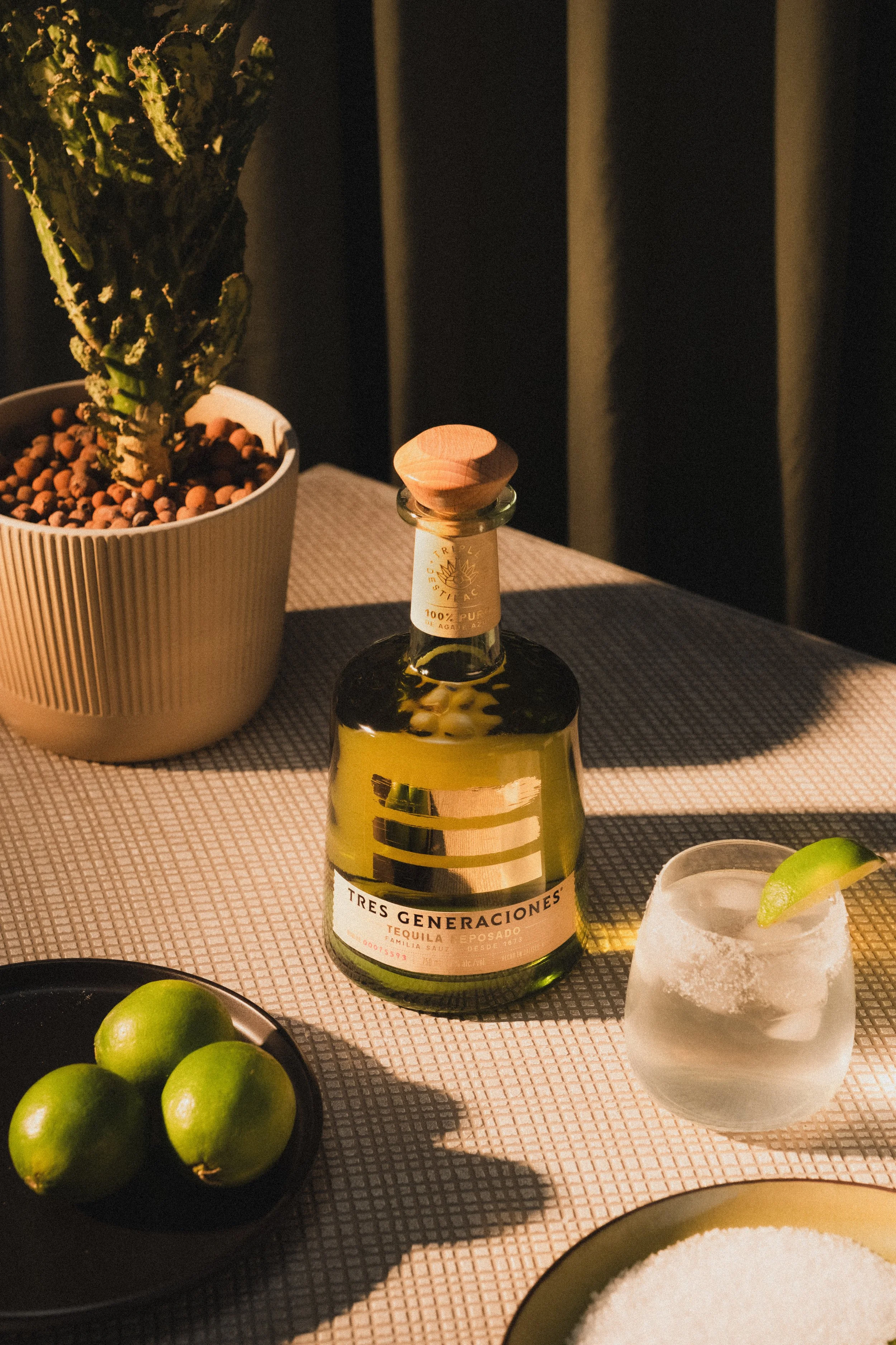 Food and Beverage Studio Photography | Tequila Bottle and Cocktail Branding