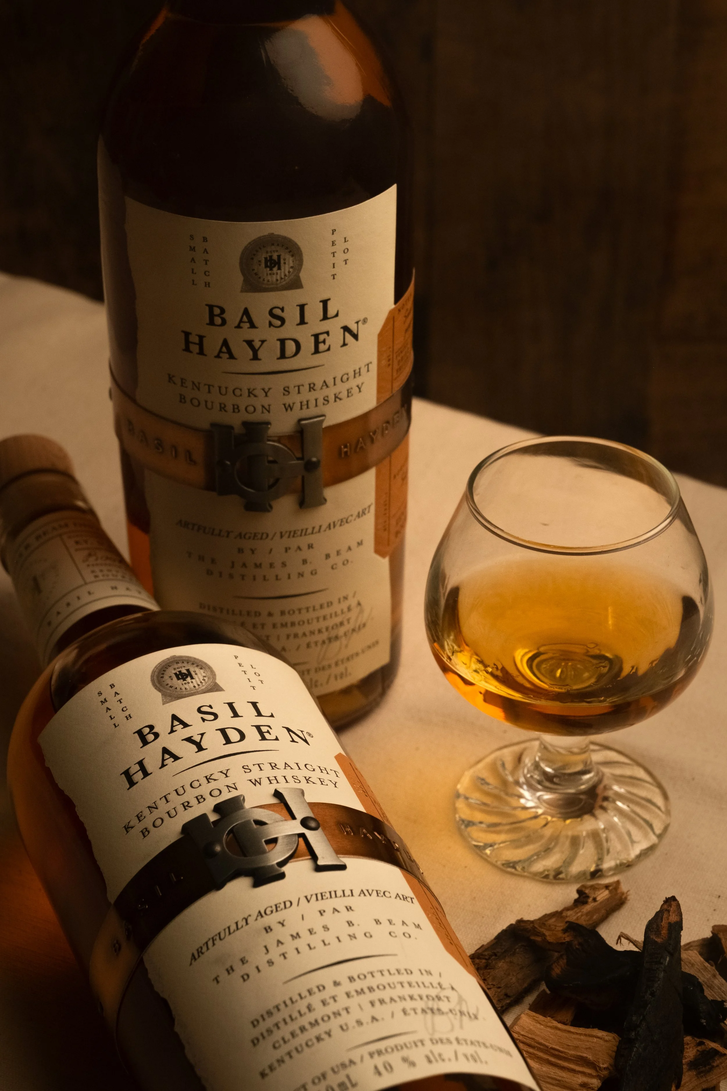 Food and Beverage Studio Photography | Bourbon Bottle and Cocktail Branding