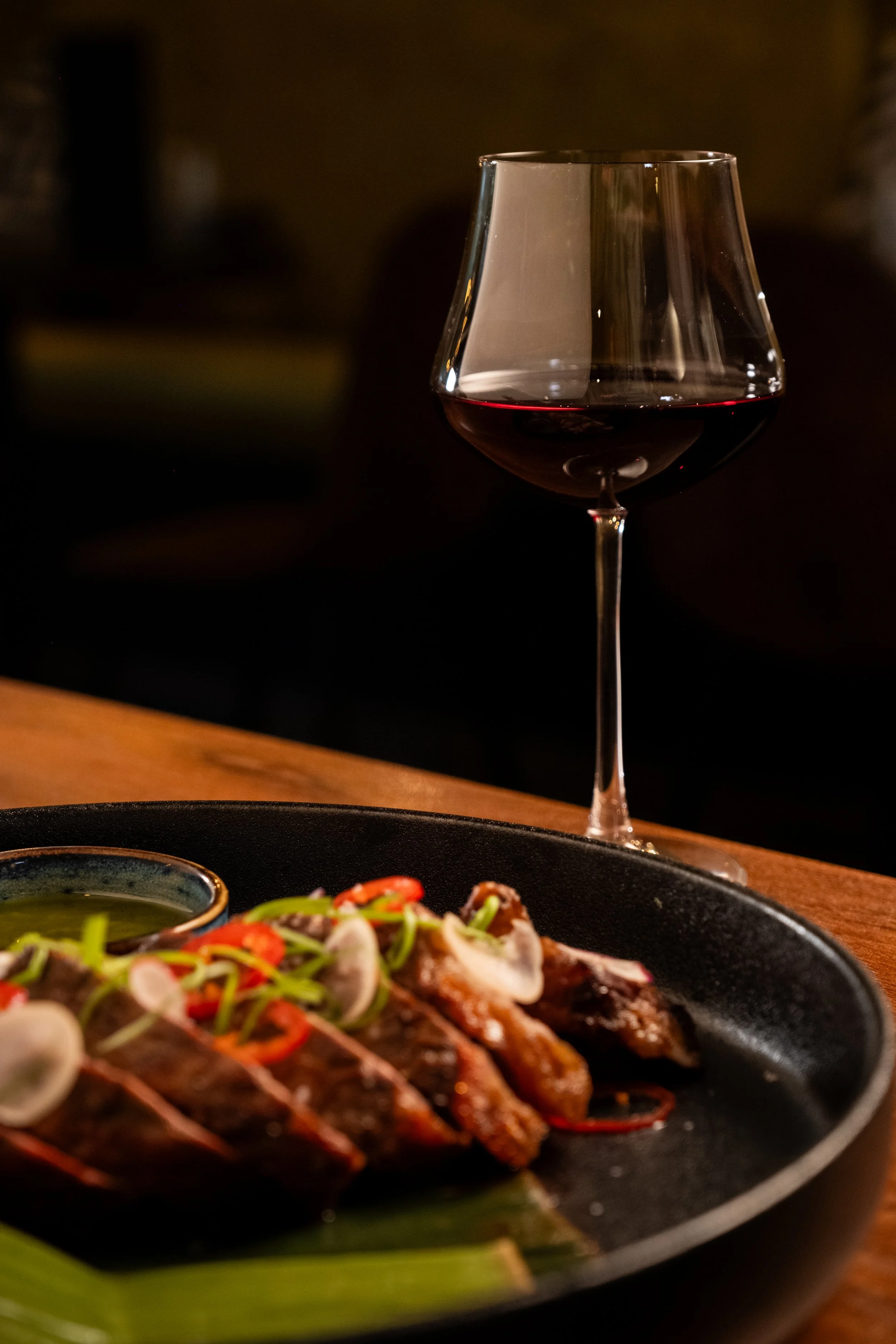 Plated Food and Wine | Hospitality Photography | Restaurant Branding